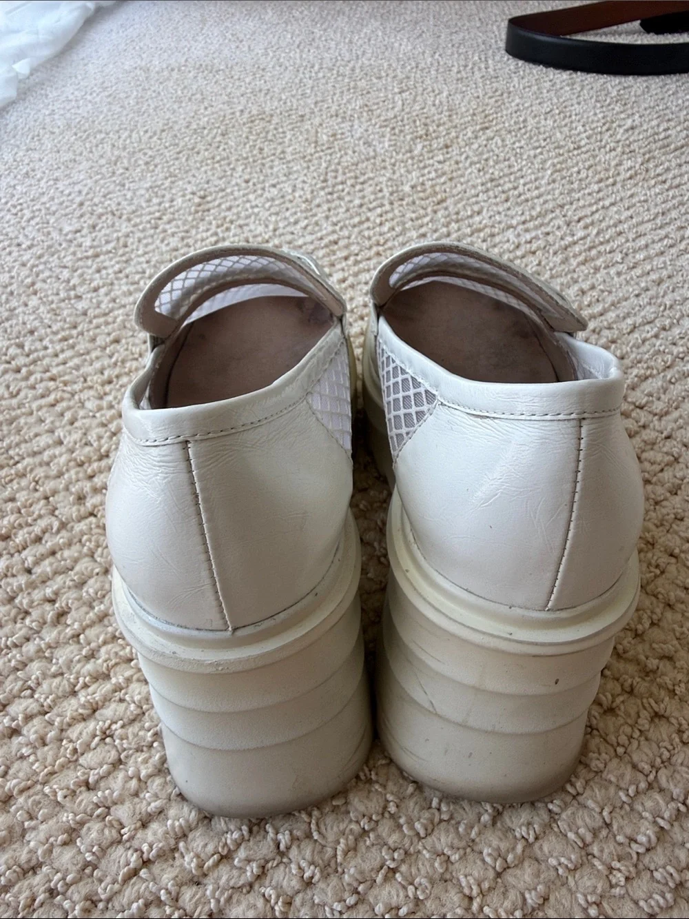 White Platform Mesh Loafers - Women size 8/38